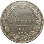 Rosja, Mikołaj I, połtina 1845 KB, Petersburg, piękne detale