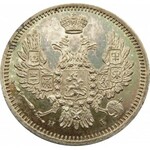 Rosja, Mikołaj I, 10 kopiejek 1855 HI, Petersburg, proof-like, piękna kolorowa patyna, super egzemplarz