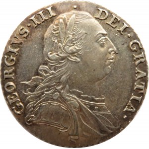 Wielka Brytania, Jerzy III, szyling 1787, piękna patyna, UNC