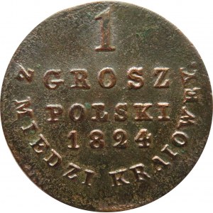 Aleksander I, 1 grosz 1824 I.P. z miedzi krajowej, Warszawa
