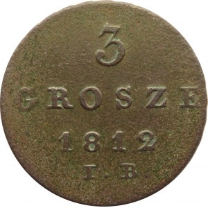 Księstwo Warszawskie, 3 grosze 1812 I.B., Warszawa