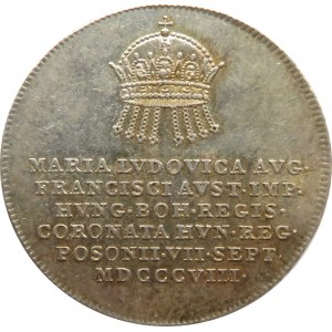 Austria, żeton koronacyjny Marii Ludwiki żony Franciszka II, 1808, srebro