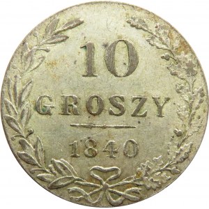 Mikołaj I, 10 groszy 1840 MW, Warszawa, ok.mennicze