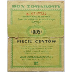 Polska, PeWeX, 5 centów 1960, seria Da, z klauzulą na rewersie, rzadkie