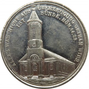 Austria, medal upamiętniający budowę Starokatolickiego Kościoła w Warnsdorf w 1874 roku
