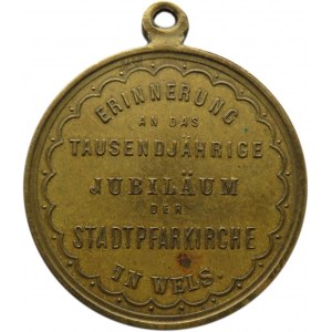 Austria, medal na pamiątkę tysiąclecia erygowania kościoła parafialnego w Wels 888-1888