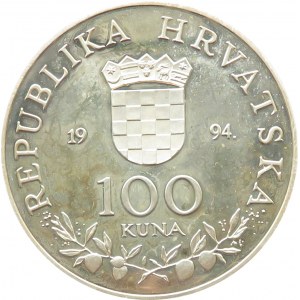 Chorwacja, 100 kun 1994, Jan Paweł II, srebro