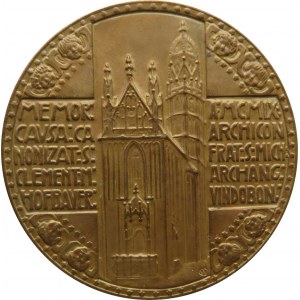 Polska/Czechy/Austria - medal kanonizacyjny C.M. Hofbauera, brąz, rzadki