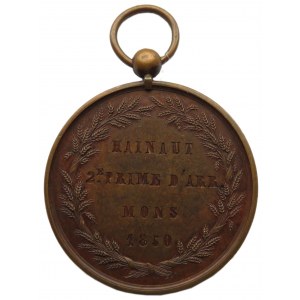 Francja/Belgia, medal nagrodowy za konia 1850 roku, 2 nagroda, syg. Jouvenel
