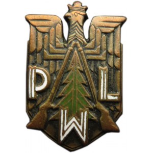 Polska, II RP, odznaka Przysposobienia Wojskowego Leśników, numerowana 1241, W. Gontarczyk Warszawa