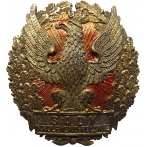 Polska, II RP, odznaka funkcyjna Sądy Królewsko-Polskie 1917, bardzo rzadka