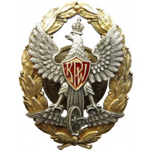 Polska, II RP, Odznaka Kolejowego Przysposobienia Wojskowego, srebro, J. Michrowski, Warszawa, bardzo rzadkie!