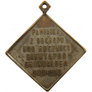 Polska, medal-pamiątka obchodów 500-lecia zwycięstwa pod Grunwaldem 1910