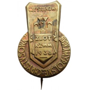 Polska, II RP, odznaka Zlot KZMM, Częstochowa 1938