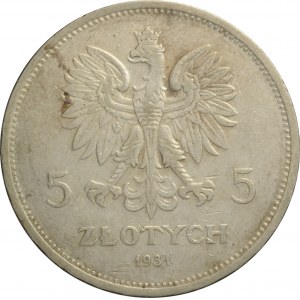 Polska, II RP, 5 złotych 1931 Nike, Warszawa, rzadki rocznik