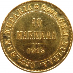 Finlandia, Mikołaj II, 10 marek 1913 S, Helsinki, UNC