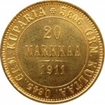 Finlandia, Mikołaj II, 20 marek 1911 L, Helsinki, UNC