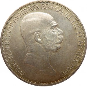 Austro-Węgry, Franciszek Józef I, 5 koron 1908, piękne