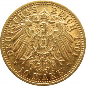 Niemcy, Badenia, Friedrich, 10 marek 1904 G, Karlsruhe