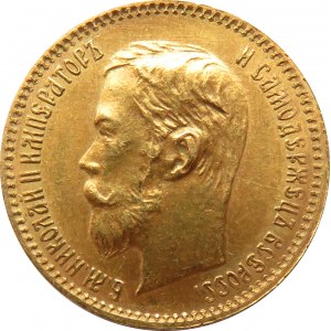 Rosja, Mikołaj II, 5 rubli 1902 AP, Petersburg, ok.menniczy egzemplarz