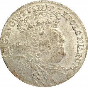 August III Sas, ort (18 groszy) 1755 E.C., efraimek, UNC-