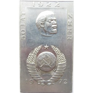 Polska, plakieta W.I. Lenin-50 lat ZSRR 1922-1972, TPPR Cieszyn - 2 sztuki