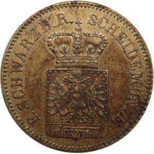 Niemcy, Schwarzburg-Rudolstadt, 6 kreuzer 1866, Monachium, rzadkie