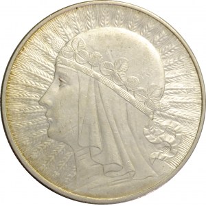 Polska, II RP, głowa kobiety, 10 złotych 1932 bez znaku mennicy