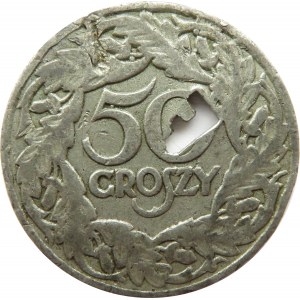 Polska, II RP, 50 groszy 1923, falsyfikat z epoki, bardzo rzadkie!!