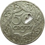 Polska, II RP, 50 groszy 1923, falsyfikat z epoki, bardzo rzadkie!!
