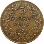 Polska, Powstanie Listopadowe, 3 grosze 1831 K.G., Warszawa