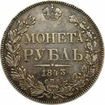 Rosja, Mikołaj I, 1 rubel 1843 A Cz, Petersburg, bardzo ładny