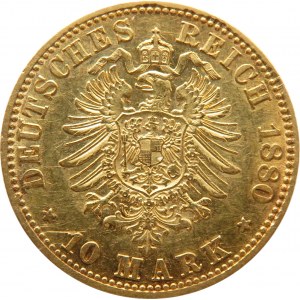 Niemcy, Prusy, Wilhelm I, 10 marek 1880 A, Berlin, ładne