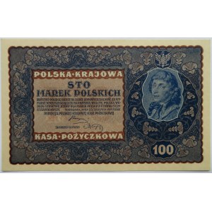 Polska, II RP, 100 marek 1919, IE seria S, UNC