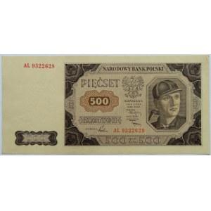 Polska, RP, 500 złotych 1948, seria AL, stan I-