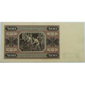 Polska, RP, 500 złotych 1948, seria AL, stan I-