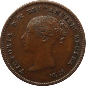 Wielka Brytania, Wiktoria, 1/2 farthinga 1844, rzadkie