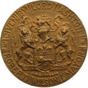 Wielka Brytania, medal otwarcie ratusza w Lancaster 1909