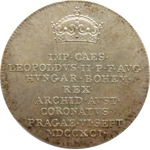 Austria, żeton koronacji Leopolda II na króla Czech w 1791 roku