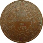 Francja, medal na 100-lecie wystawy z 1789 roku, sygnowany Barre, 1889