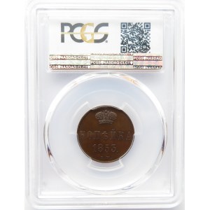 Mikołaj I, 1 kopiejka 1853 B.M., Warszawa, PCGS MS65BN !!!! Rewelacja