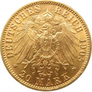 Niemcy, Prusy, Wilhelm II, 20 marek 1905 J, Hamburg