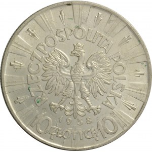 Polska, II RP, Józef Piłsudski, 10 złotych 1938, bardzo ładny