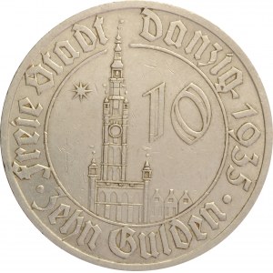 Wolne Miasto Gdańsk, 10 gulden 1935, Berlin, RZADKIE
