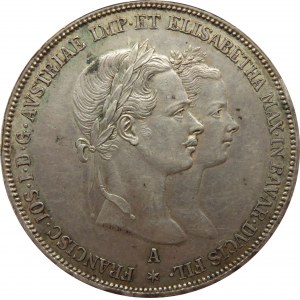 Austria, Franciszek Józef I, 2 guldeny ślubne 1854, Wiedeń, rzadki