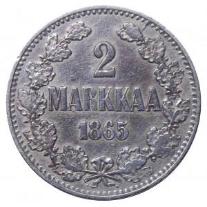 Russian Empire, Finland, 2 Markkaa, 1865 year, S