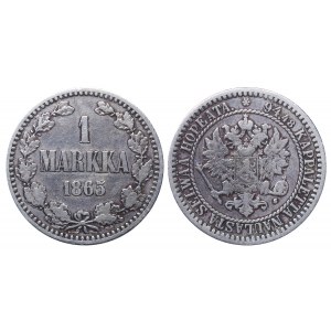 Russian Empire, Finland, 1 Markka, 1865 year, S