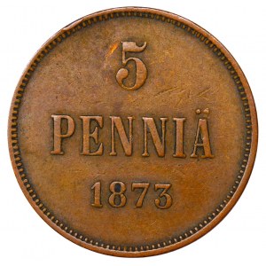Russian Empire, Finland, 5 Pennia, 1873 year