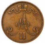 Russian Empire, Finland, 5 Pennia, 1873 year