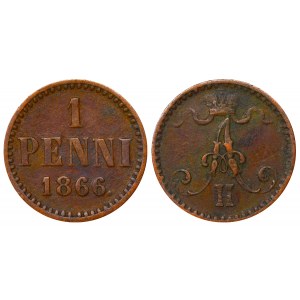 Russian Empire, Finland, 1 Penni, 1866 year